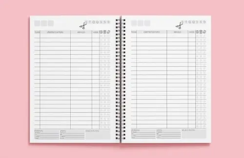 Caderno Agendamento Barbearia - Miolo em Arquivo Digital