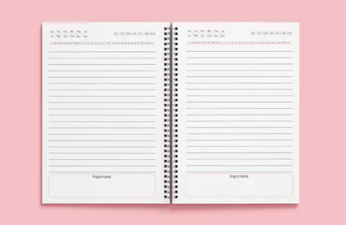 Caderno Simples Rosa - Miolo em Arquivo Digital