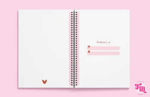 Miolo Caderno Pautado Rosa - Arquivo Digital