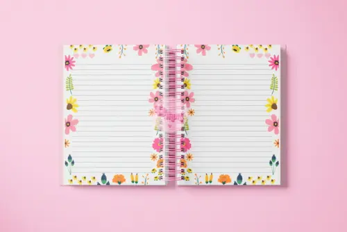 Miolo Caderno Flowers - Arquivo Digital