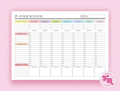 Planner Semanal - Arquivo Digital