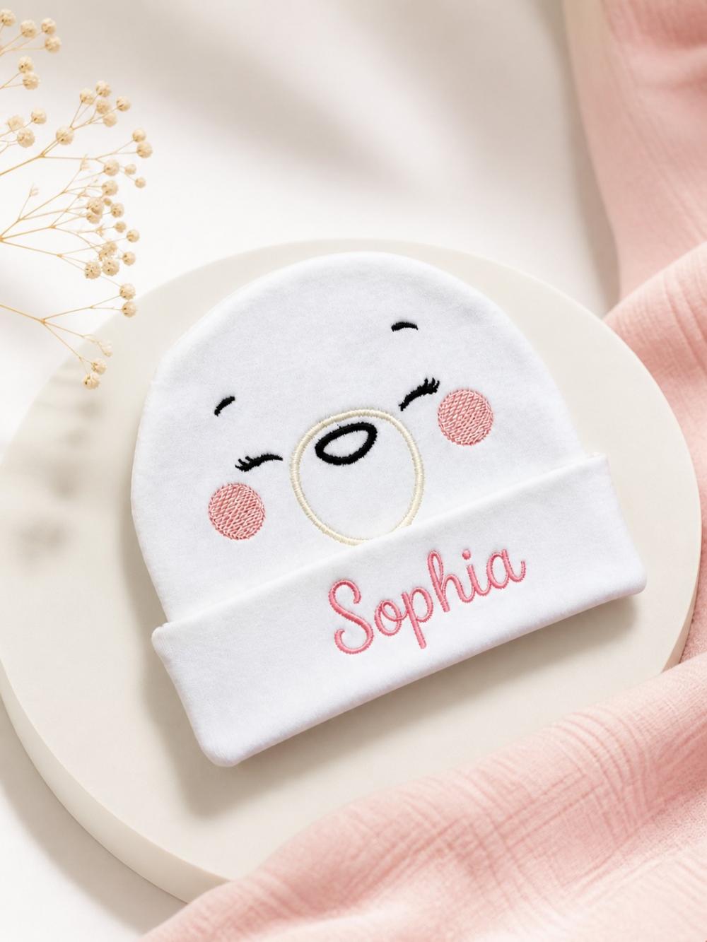 Touca RN personalizada - Ursinha - Touca maternidade personalizad