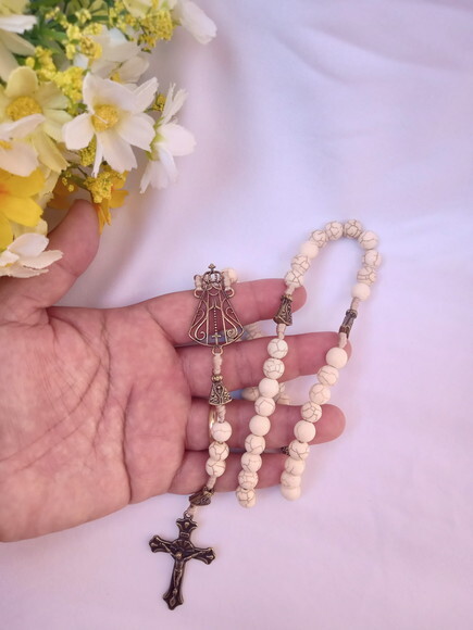 Terço Nossa Senhora Aparecida Pedra Natural