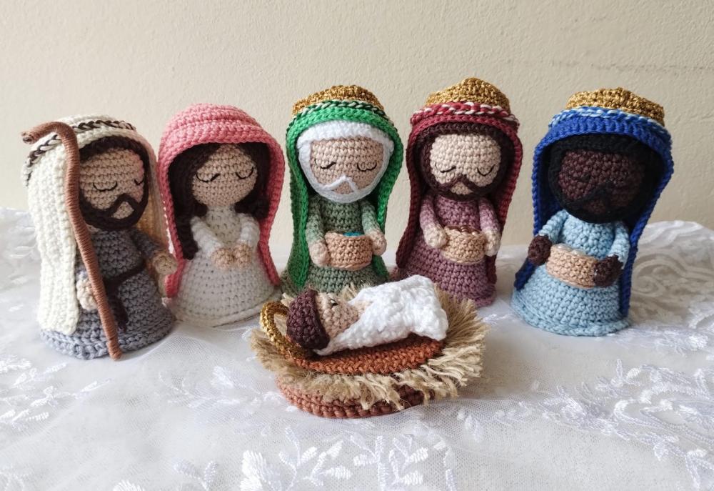 Mini presépio de crochê