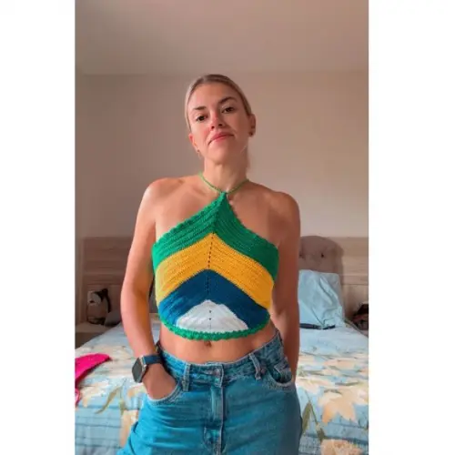 Cropped Fabi em crochê