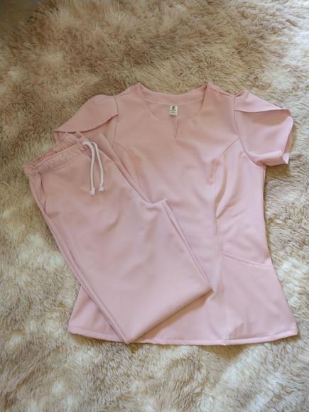 Blusa do Scrub manga Tulipa