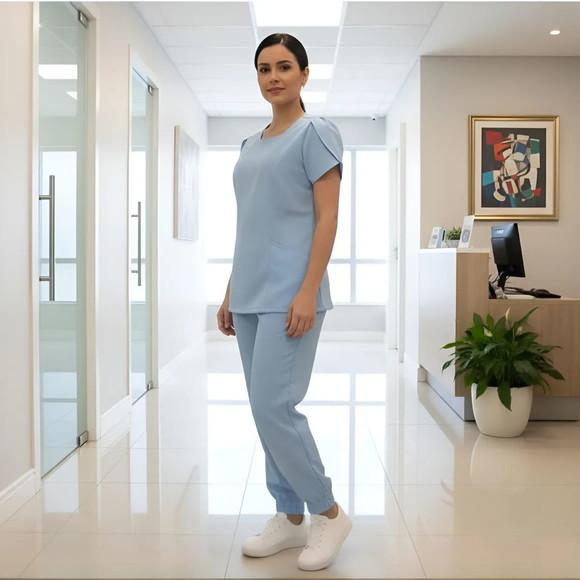 Conjunto Manga Tulipa Estilo Cirúrgico de Alto Nível