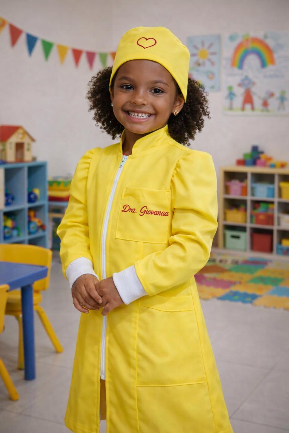 Jaleco Infantil Feminino Princesa para Pequenas Doutoras