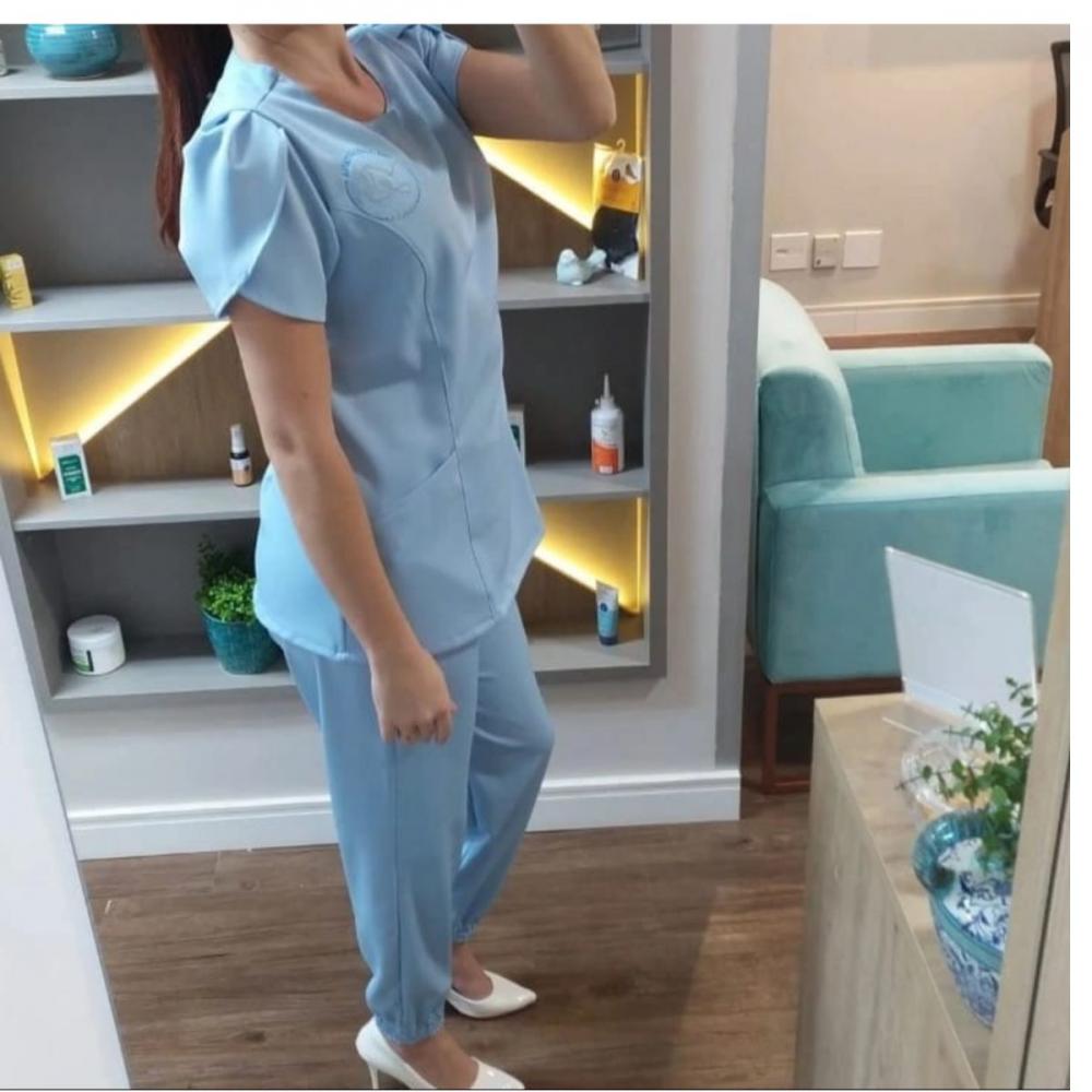Conjunto Manga Tulipa Estilo Cirúrgico de Alto Nível