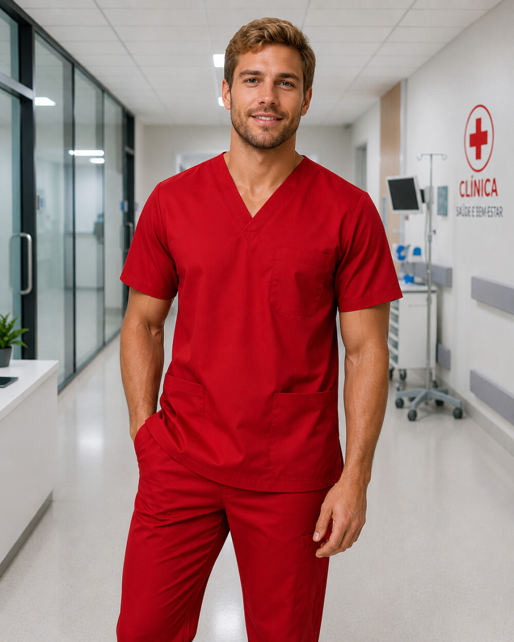 Camisa do Conjunto Privativo Tradicional Em Gabardine