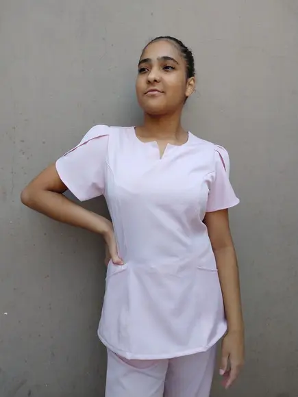 Blusa do Scrub manga Tulipa