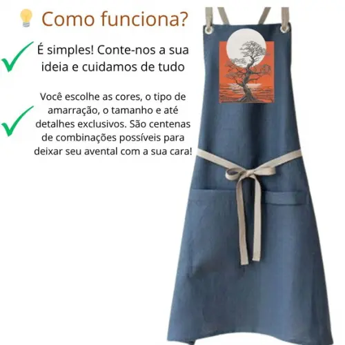 Avental Único! Personalize com Sua Ideia e Surpreenda!