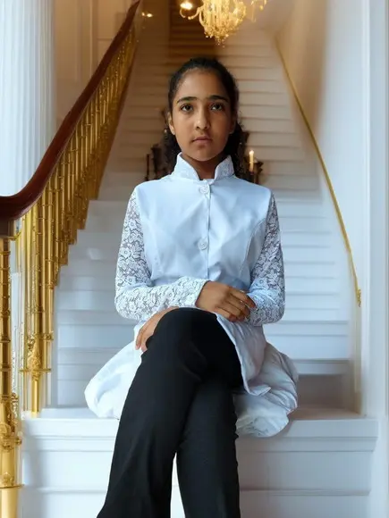 Jaleco Manga em Renda Elegância Sob Medida