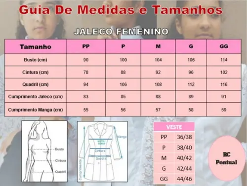 Jaleco Personalizado Fechamento em Botões
