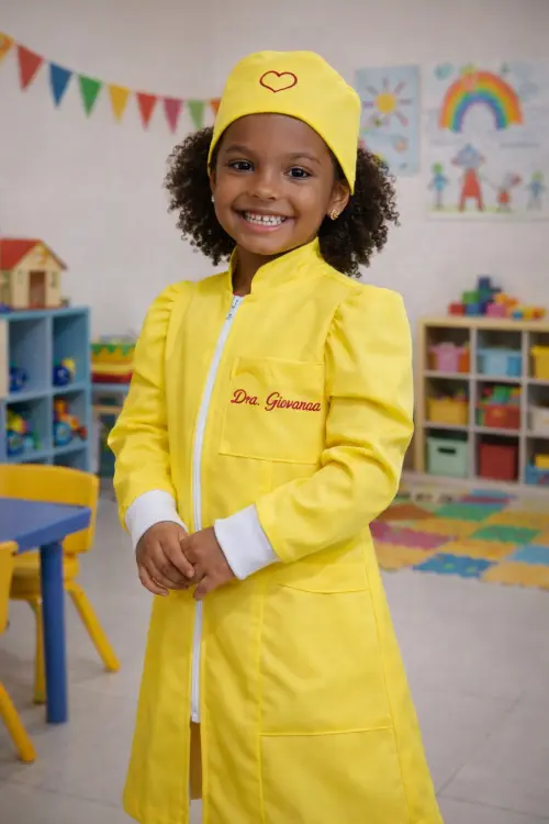 Jaleco Infantil Feminino Princesa para Pequenas Doutoras