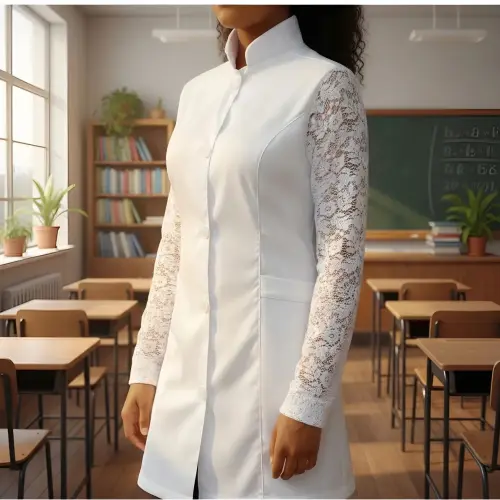 Jaleco Manga em Renda Elegância Sob Medida