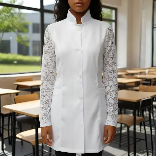 Jaleco Manga em Renda Elegância Sob Medida