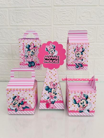 20 Caixas Minnie Rosa - Pegue e Monte
