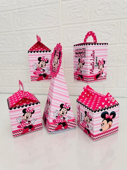 20 Caixas Minnie Rosa - Pegue e Monte