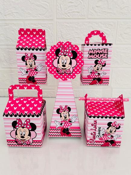 20 Caixas Minnie Rosa - Pegue e Monte
