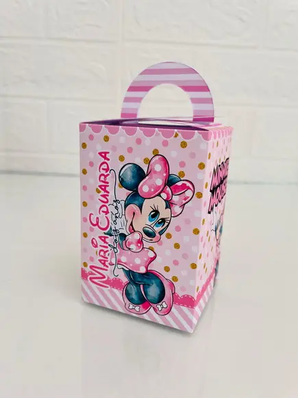 20 Caixas Minnie Rosa - Pegue e Monte