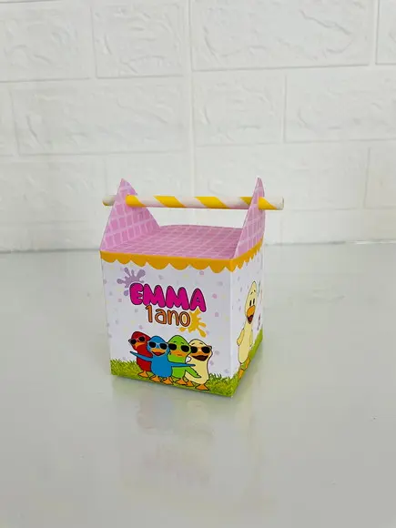 20 Caixas Patinho Colorido Menina - Pegue e Monte