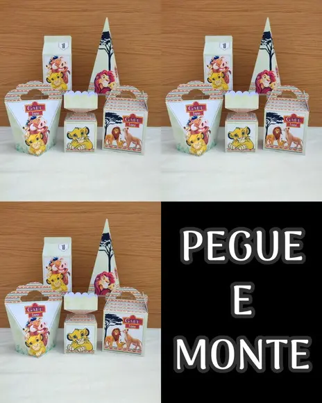 20 Caixas Rei Leão - Monte Sua Caixa