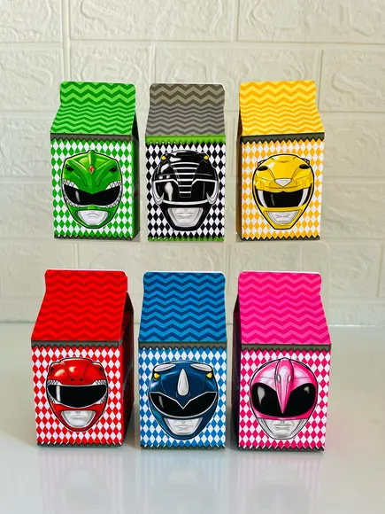Caixa Milk Power Rangers- Pegue e Monte