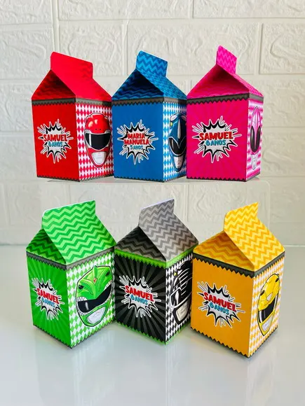 Caixa Milk Power Rangers- Pegue e Monte