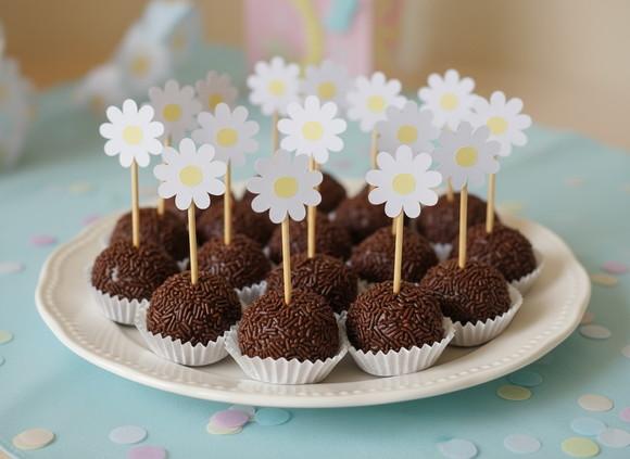 25 Un. Toppers para Doces e Cupcakes Tema Margaridas
