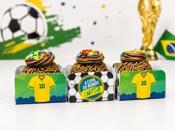 50 Forminhas para Docinhos Tema Copa do Mundo - Envio Rápido