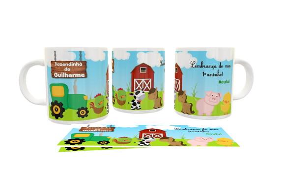 Caneca lembrança tema fazendinha