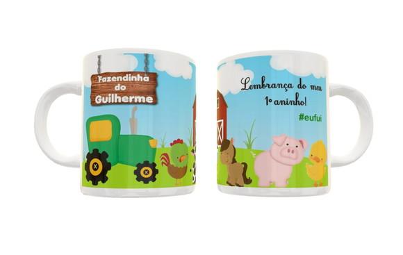 Caneca lembrança tema fazendinha