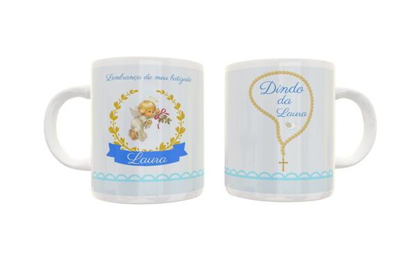 Caneca lembrança para padrinhos de batismo
