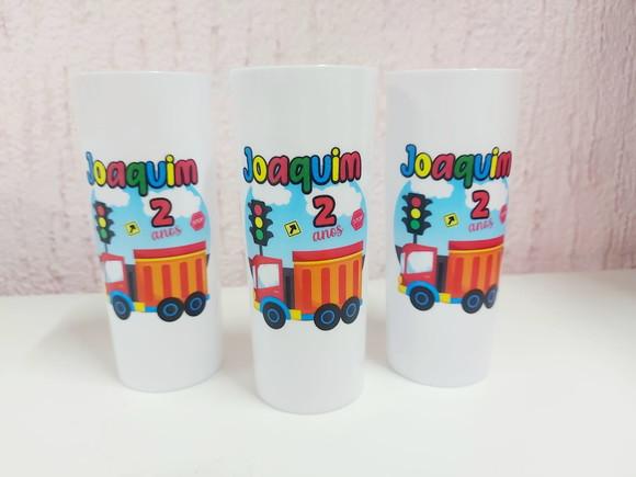 Copo Long Drinks Tema Caminhões
