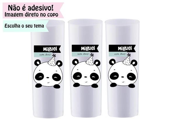 Copo Long Drinks Tema Panda