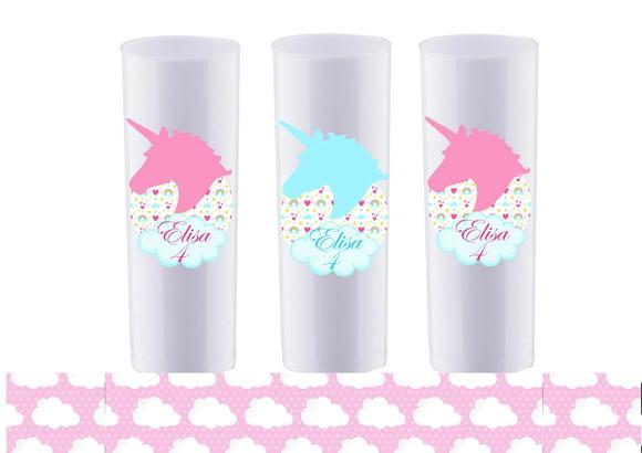 Copos Long Drinks Branco Unicornio