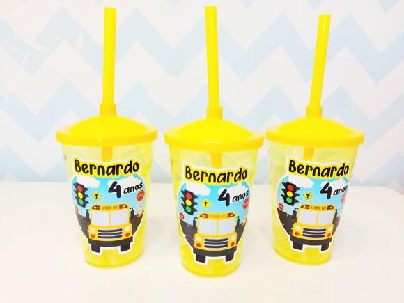 Copo Twister Onibus Amarelo 400ml