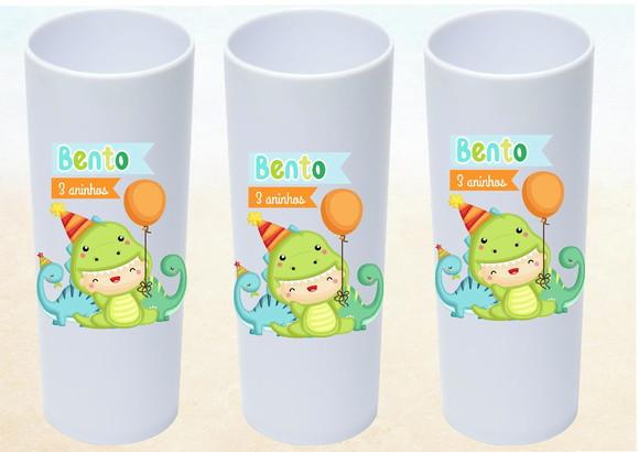 Copos Long Drinks Branco Dinossauros Baby