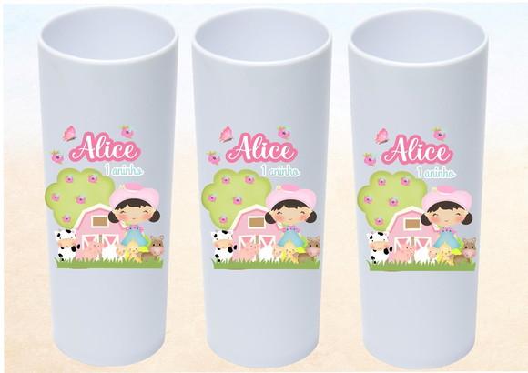 Copos Long Drinks Fazendinha Meninas