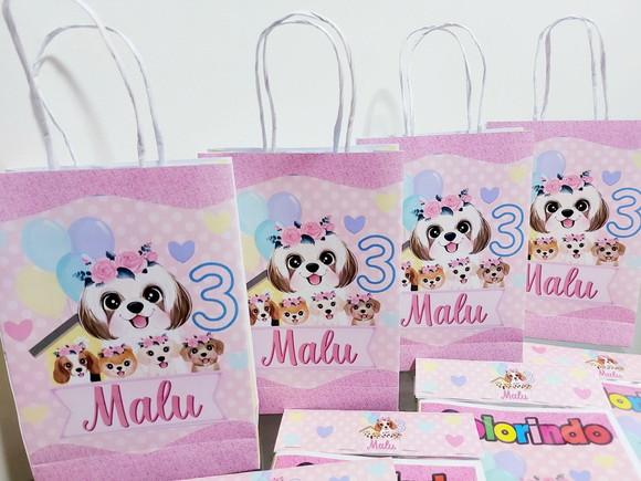 Kit de Colorir Cachorrinhos com Giz e Sacolinha