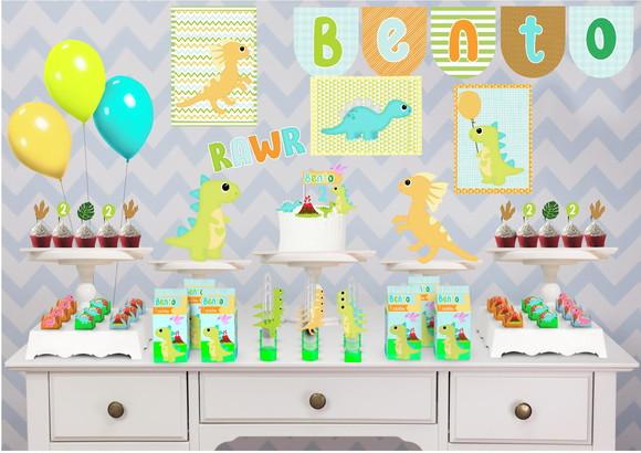 Kit Festa Só Um Bolinho - Tema Dinossauro Baby