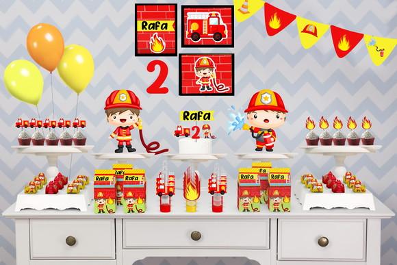 Kit So Um Bolinho - Tema Bombeiros