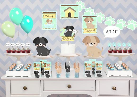 Kit So Um Bolinho - Tema Cachorrinhos Azul
