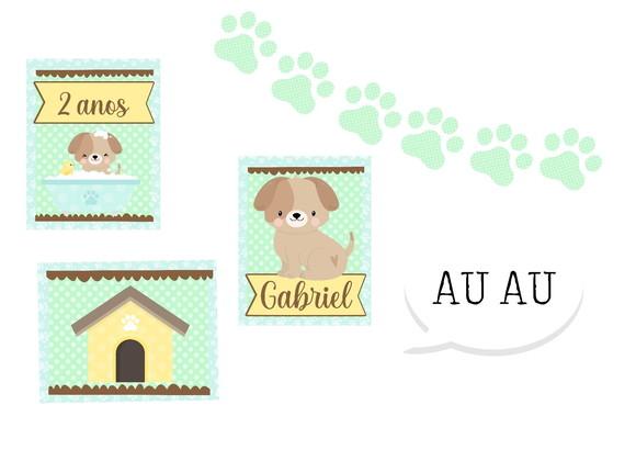 Kit So Um Bolinho - Tema Cachorrinhos Azul