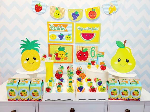 Kit So Um Bolinho 99 Itens - Tema Frutinhas