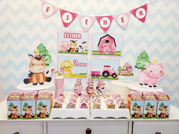 Kit So Um Bolinho Fazendinha Meninas