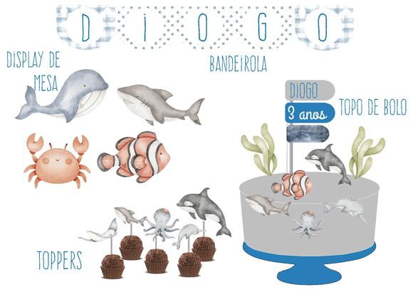 Promoção Kit Festinha Fundo do Mar
