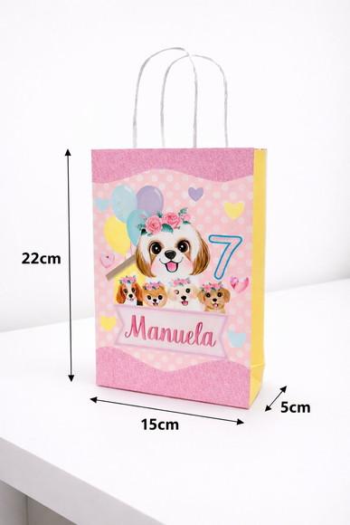Sacolinha Supresa para Lembrancinhas Tema Cachorrinhos Rosa