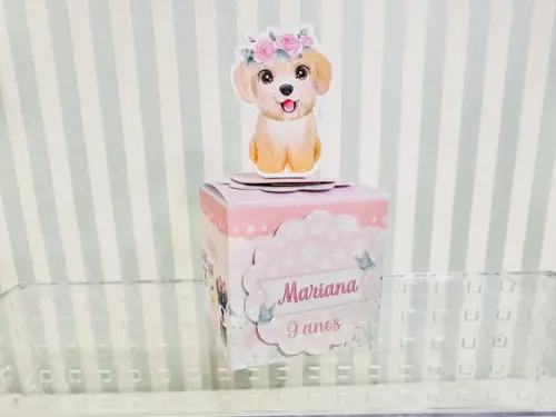 20 Personalizados Cachorrinhos Rosa